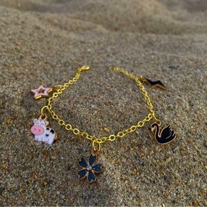 Gold Charm Bracelet -Handmade
